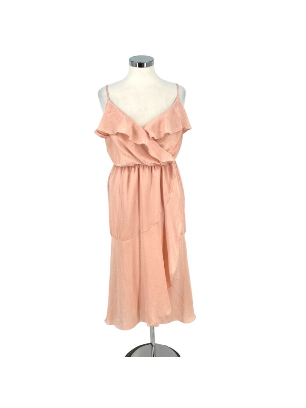 Everly Peach Ruffled Midi Dress Special Occasion Party Size Medium